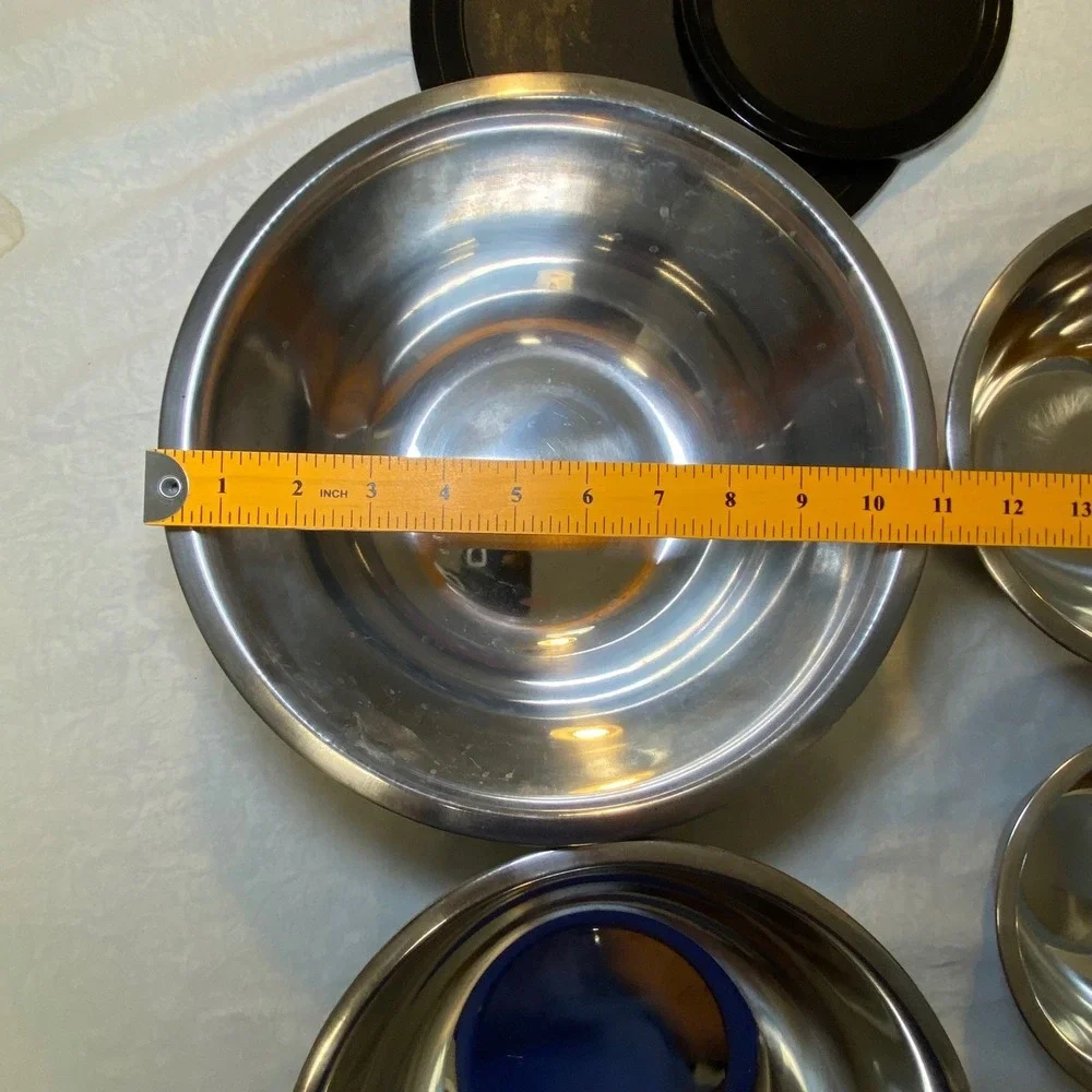 WHISKO Stainless Steel Mixing Bowl‎ Set 4 Bowls 2 Lids Nesting Kitchen Prep
